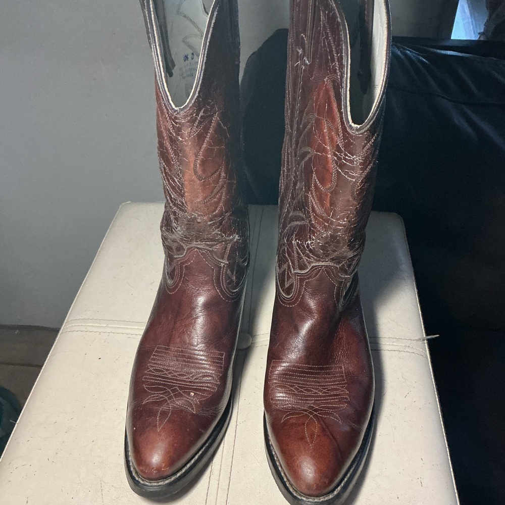 Men's Brown Leather Western Cowboy Boots